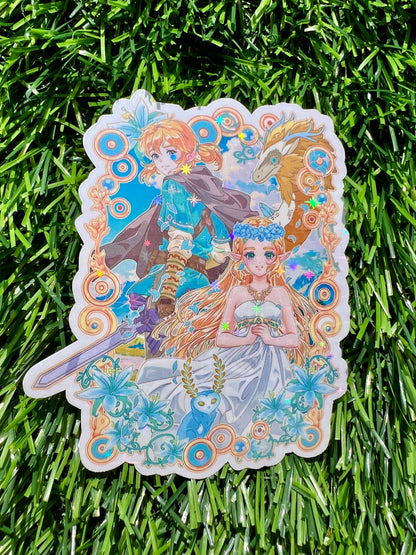 Swordsman And Princess Sticker