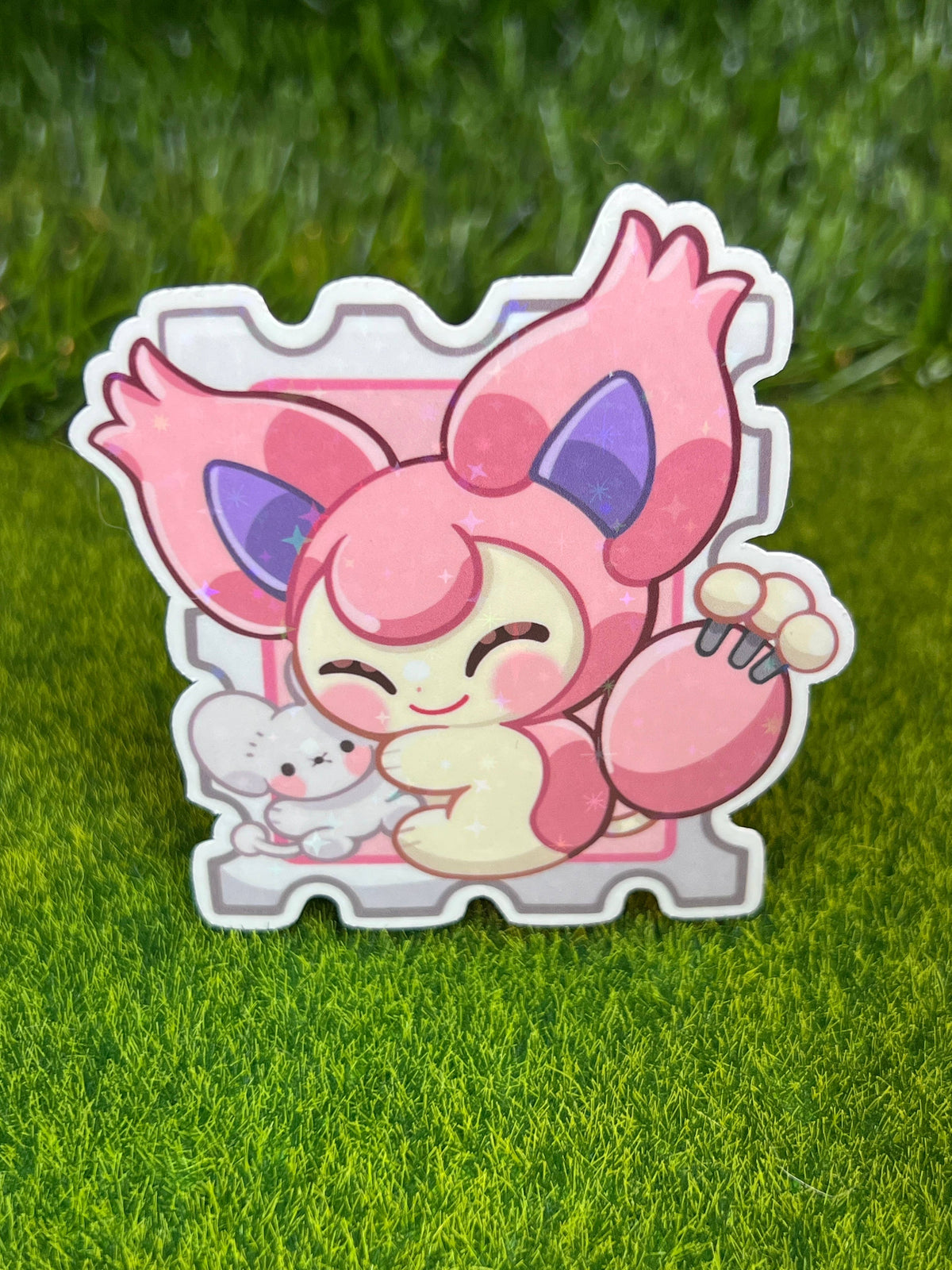 Cat Poke Stamp Sticker Mouse
