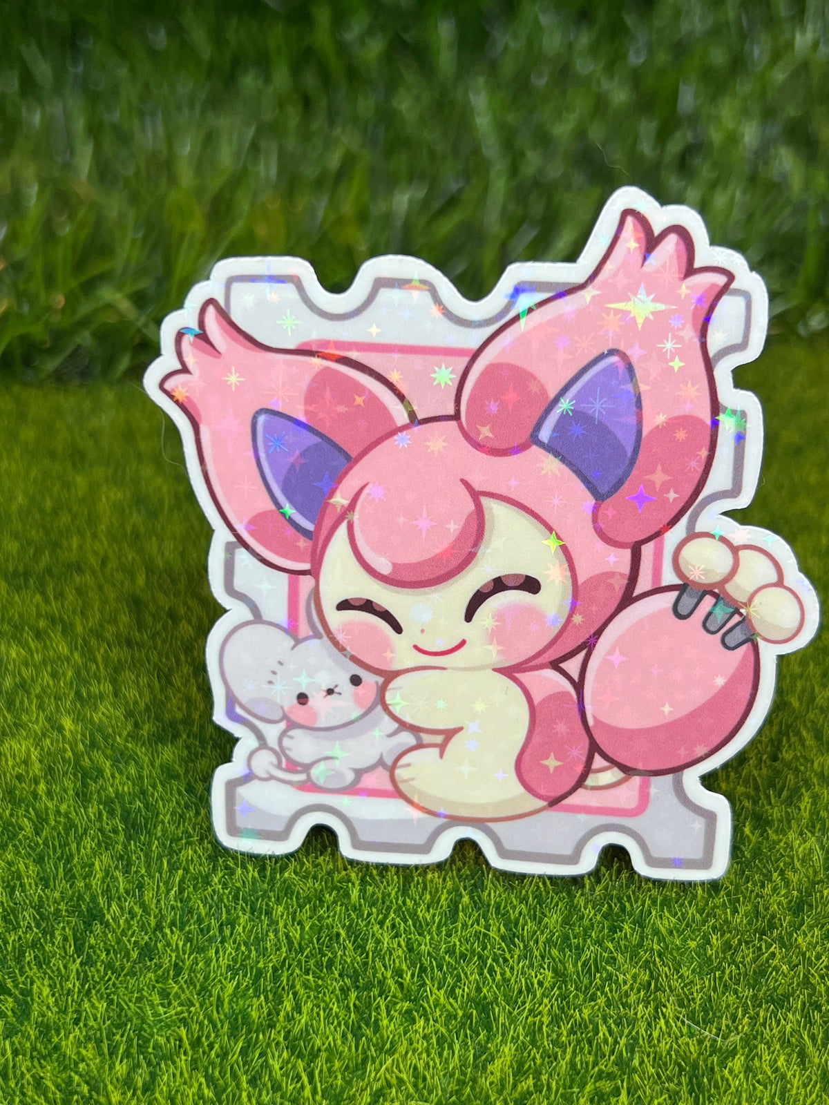 Cat Poke Stamp Sticker Mouse
