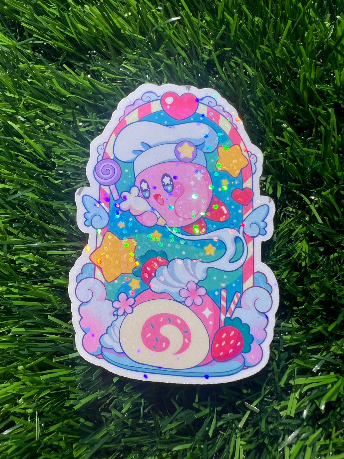 Pink Puffball Sweets Sticker