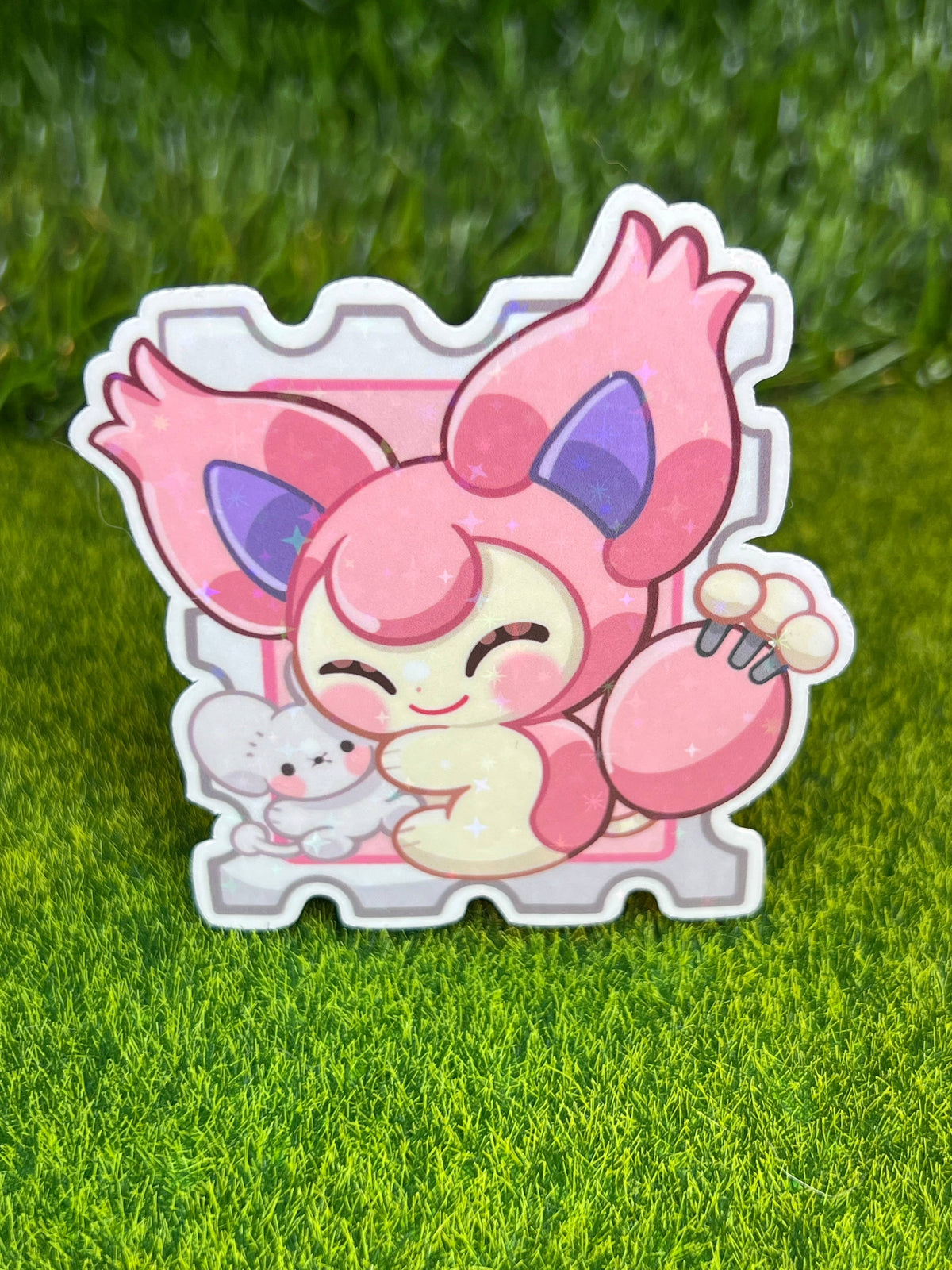 Cat Poke Stamp Sticker Mouse